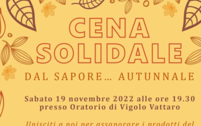 Cena Solidale dal sapore…autunnale – sabato 19 novembre 2022 ore 19.30