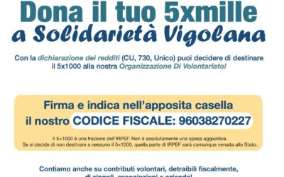 Dona il tuo 5 x 1000 a Solidarietà Vigolana